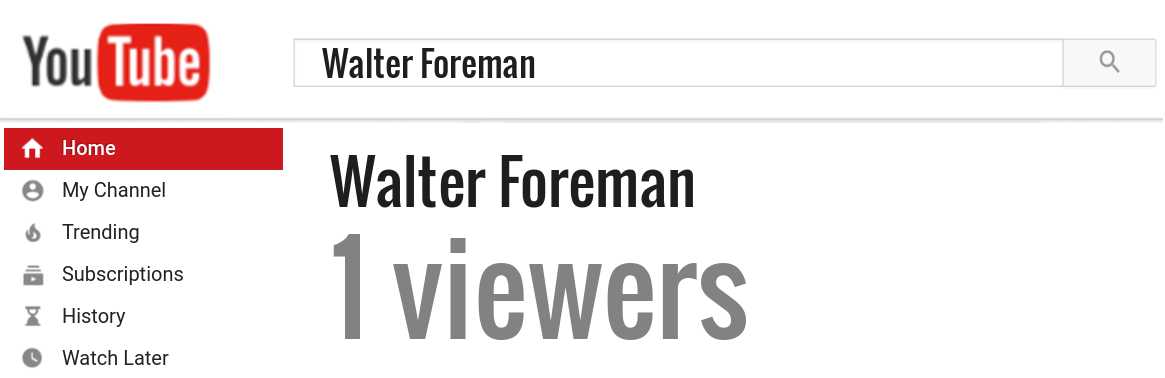 Walter Foreman youtube subscribers
