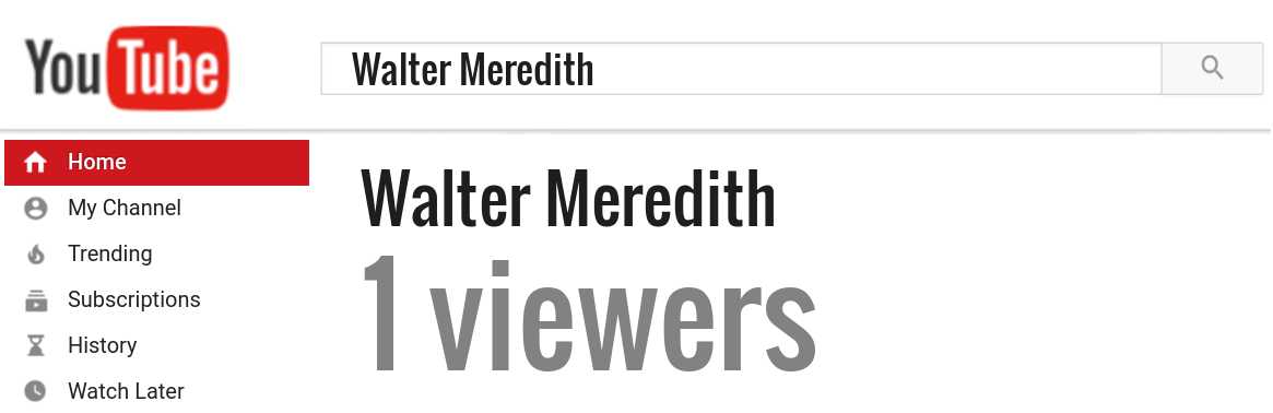 Walter Meredith youtube subscribers