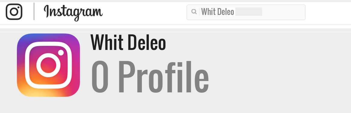 Whit Deleo instagram account