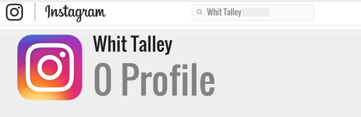 Whit Talley instagram account