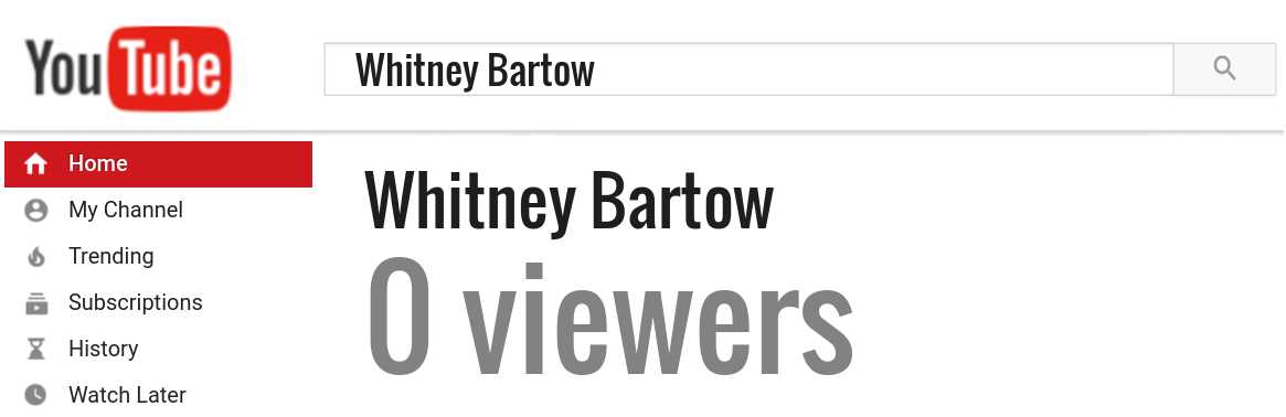 Whitney Bartow youtube subscribers