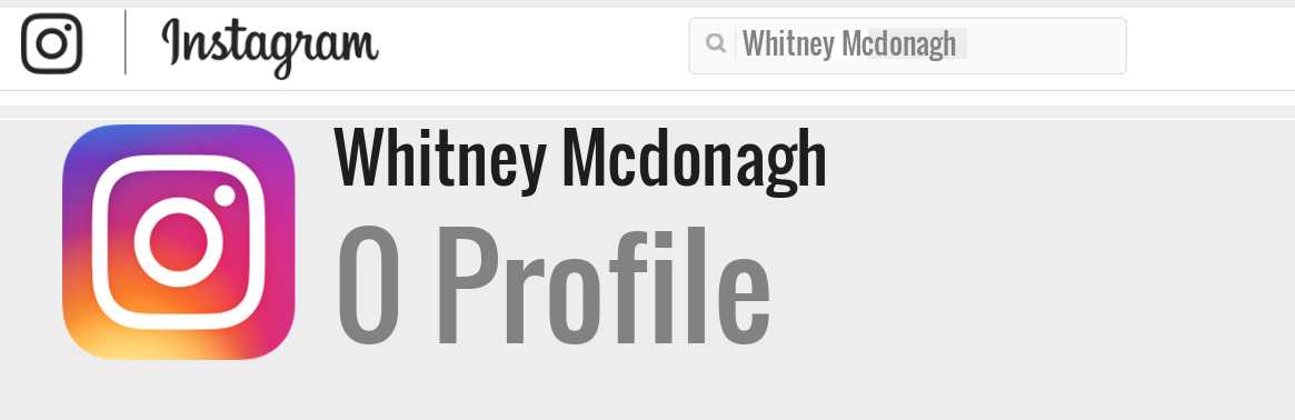 Whitney Mcdonagh instagram account