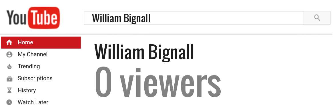William Bignall youtube subscribers