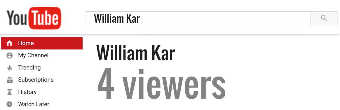 William Kar youtube subscribers