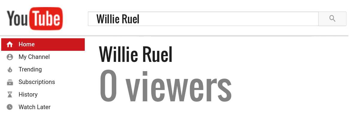 Willie Ruel youtube subscribers