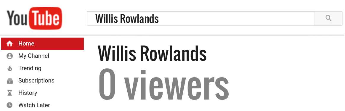 Willis Rowlands youtube subscribers