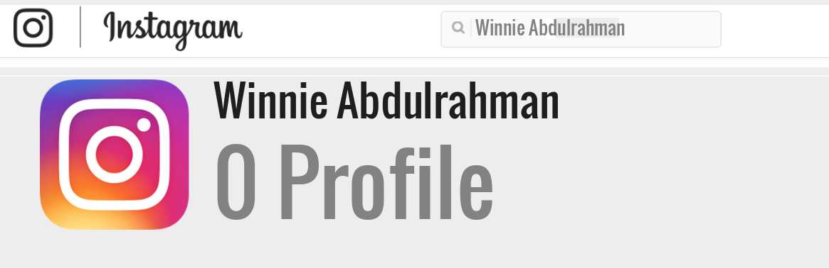 Winnie Abdulrahman instagram account