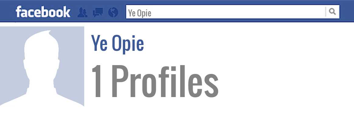 Ye Opie facebook profiles